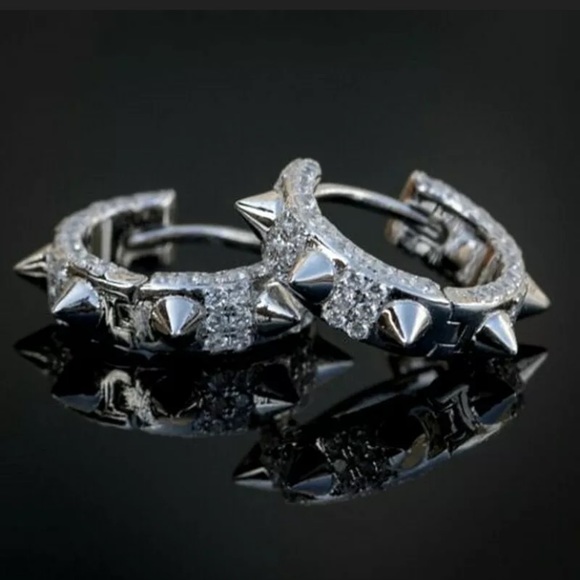 Huitan Jewelry - The Too Cool for School Sterling silver stud huggie earrings